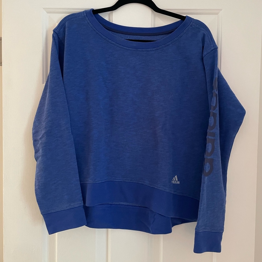 Adidas royal blue high-low sweatshirt - medium